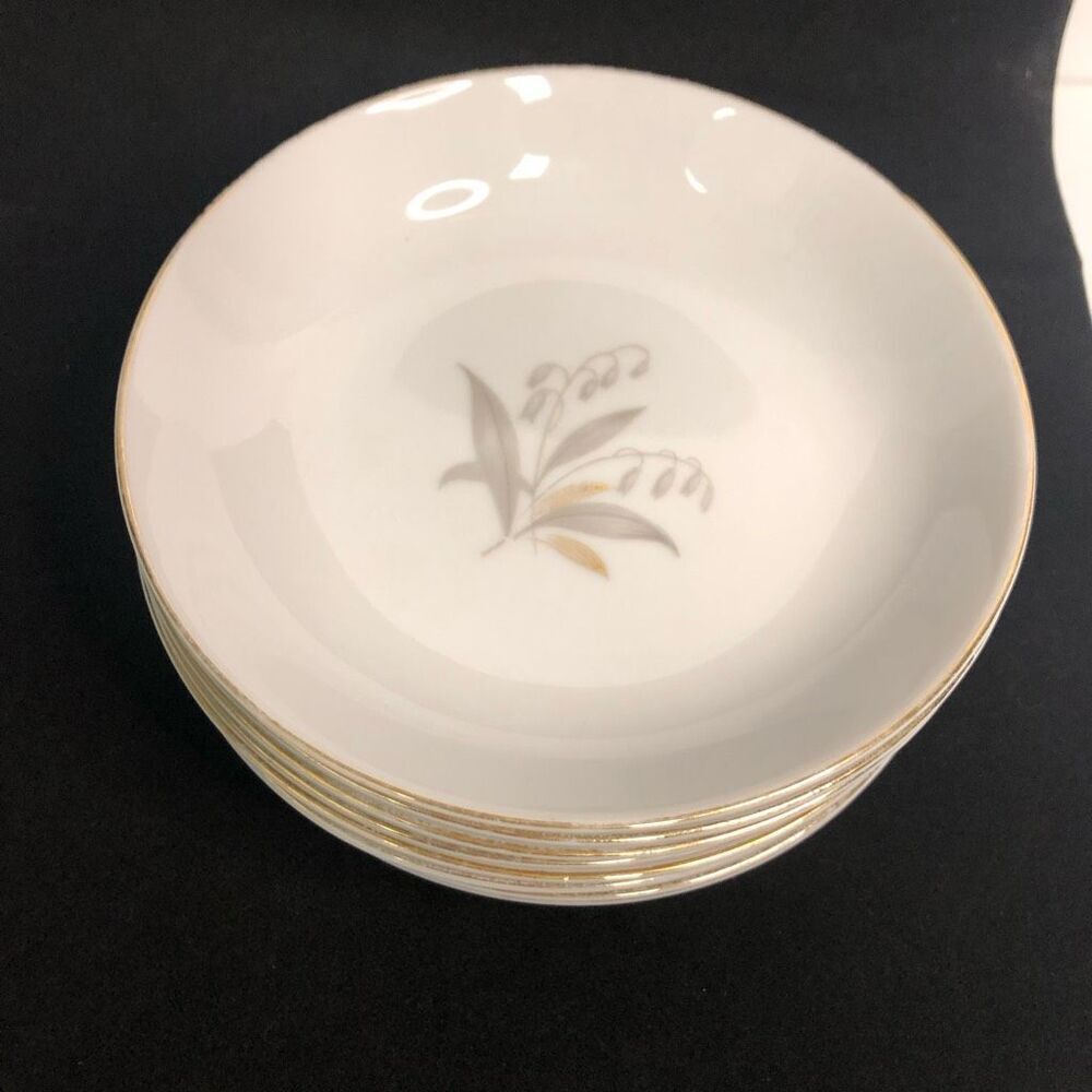 kaysons golden rhapsody fine‎ china dessert bowl 5.5 inches bellflowers